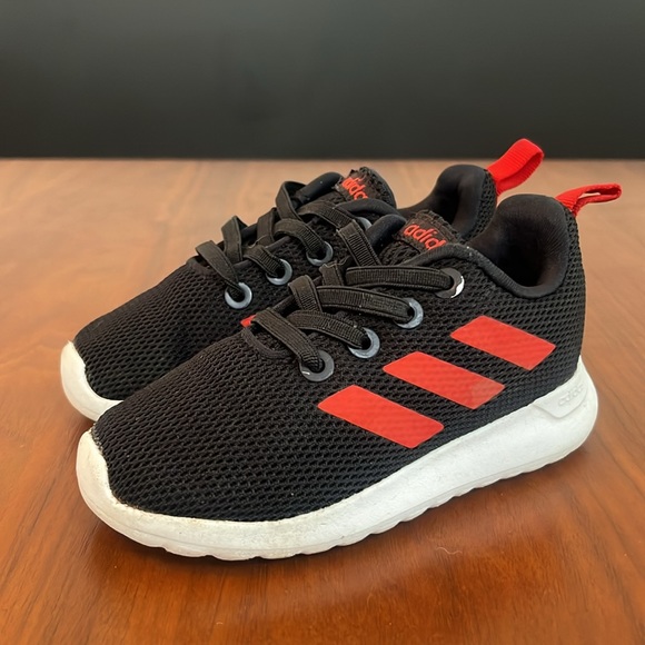 Adidas Lite Racer Boys Size 6, Black and Red, Running Shoes Sneakers - Picture 2 of 9